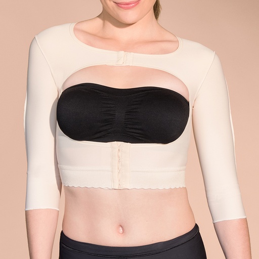 [20221003] Vest with an Open Bust and 3/4 - Length Sleeves