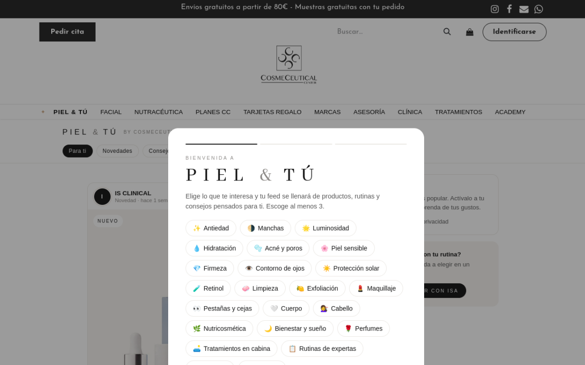 Piel & Tú: eliges tus temas y tu feed se llena de contenidos para ti
