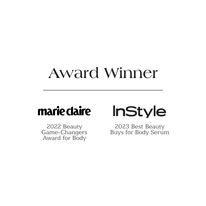 Youth Body Serum de la marca Is Clinical: Premio marie claire 2022 y InStyle 2023 otorgados al producto
