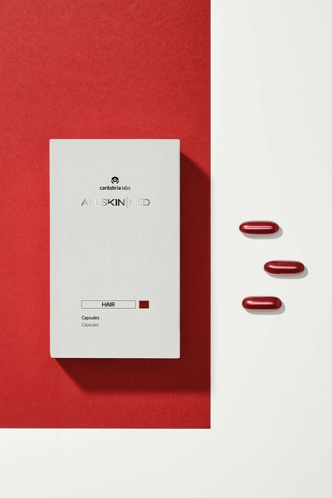 Hair Oral Capsules de la marca All Skin Med: Packaging vista superior