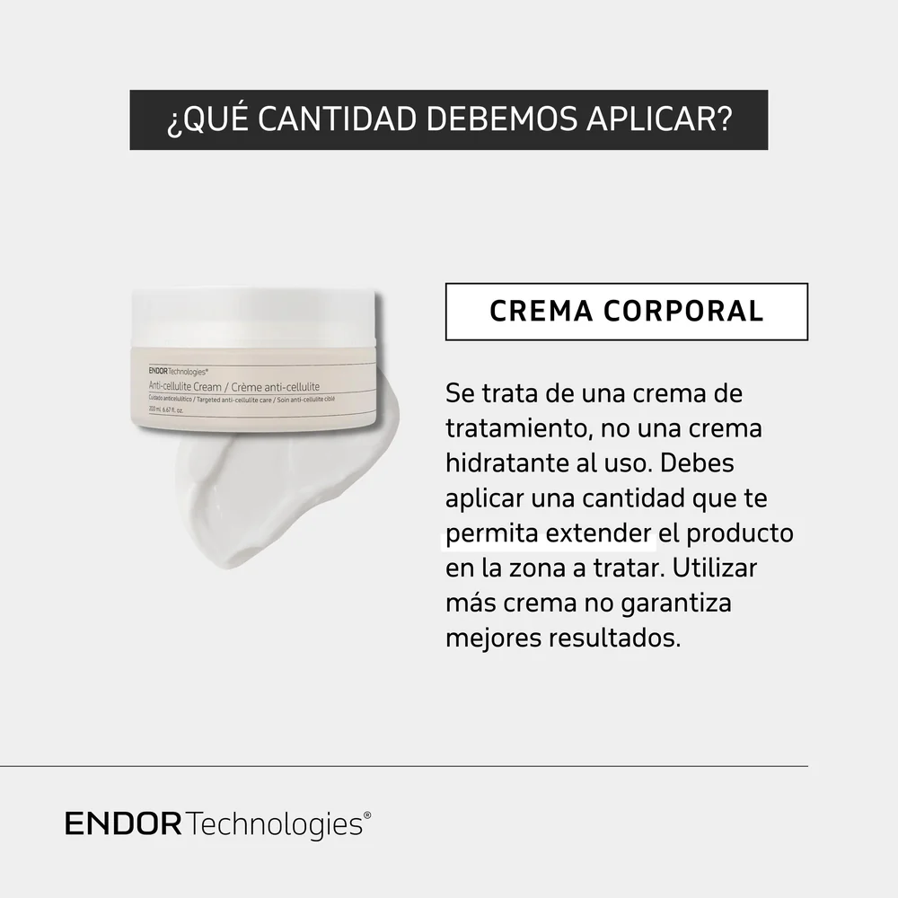 Crema Anticelulítica de la marca Endor Technologies: ¿Cómo aplicar?