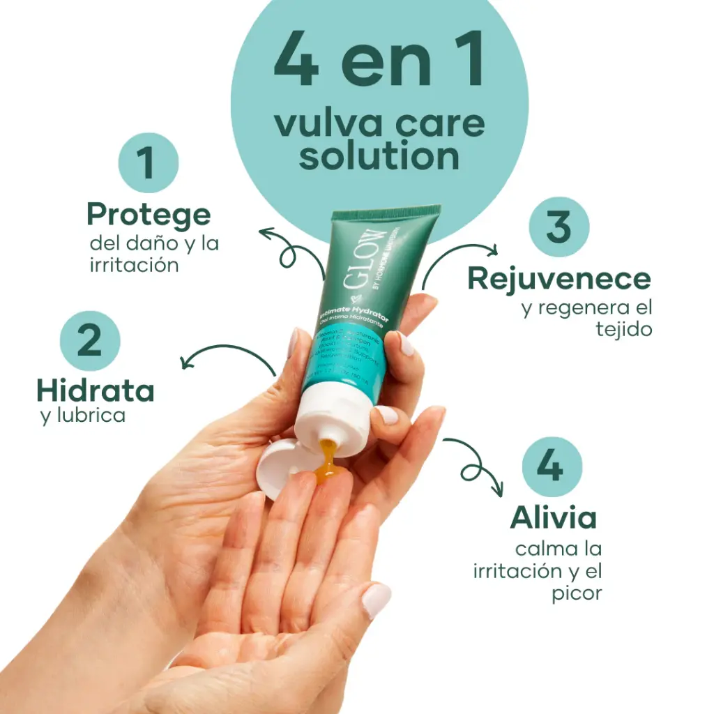 Hidratante Íntimo 4 en 1 de la marca GLOW HORMONE UNIVERSITY: Alivia, protege, hidrata y rejuvenece