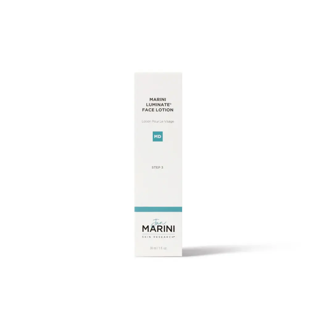 Marini Luminate® Face Lotion MD de la marca JAN MARINI: Caja vista frontal
