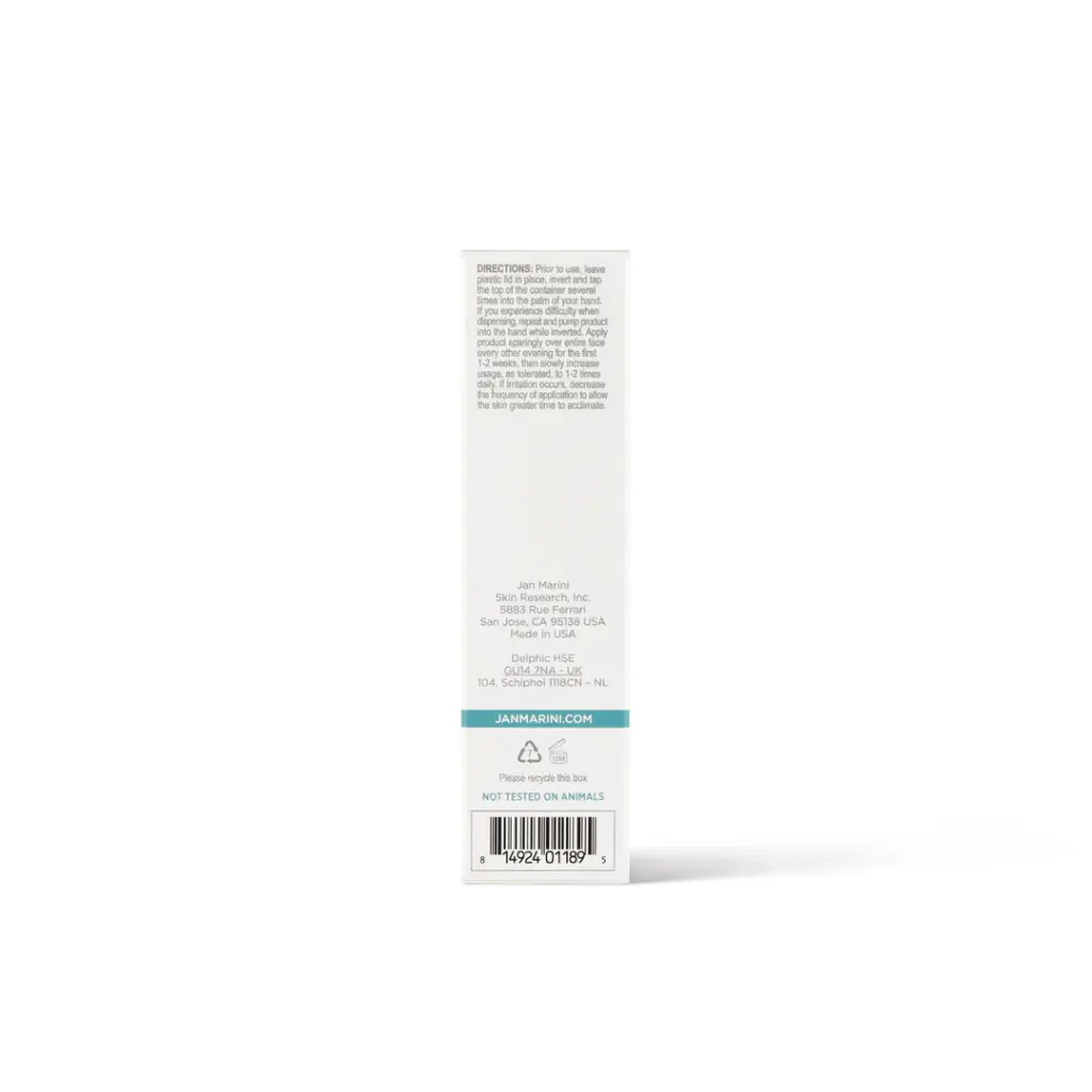 Marini Luminate® Face Lotion MD de la marca JAN MARINI: Caja vista trasera