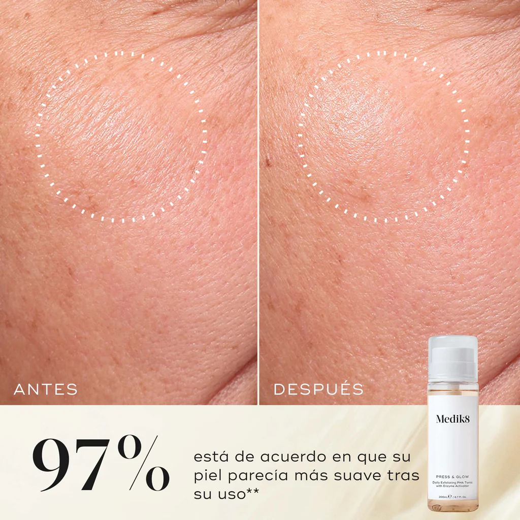 Press & Glow de la marca MEDIK8: Resultados