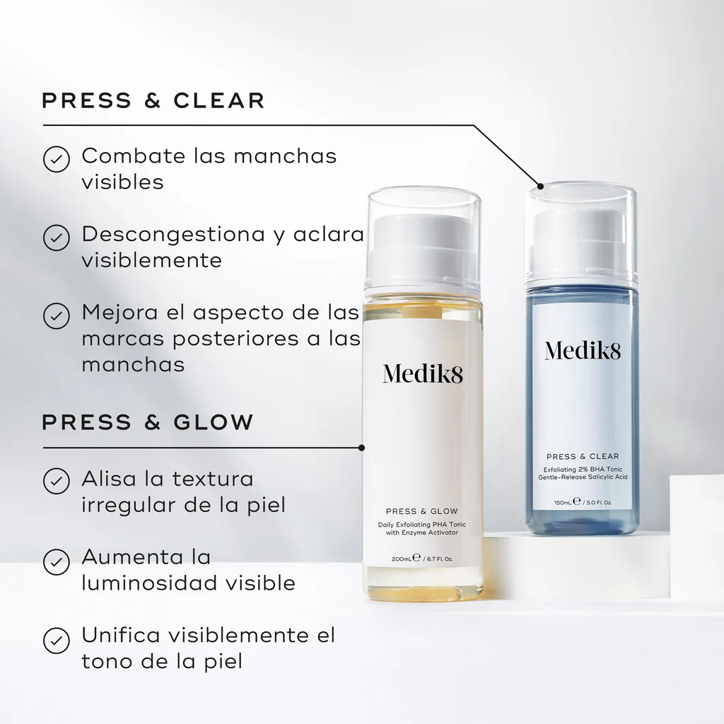 Press & Glow de la marca MEDIK8: Press & Glow y Press & Clear
