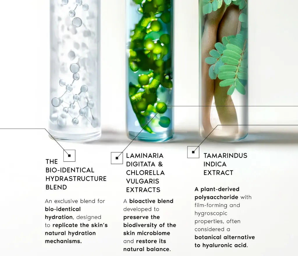 Bio-identical rehydrating serum de la marca NESCENS: Componentes