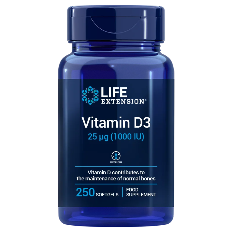 Vitamin D3 1000 IU (250 softgels)