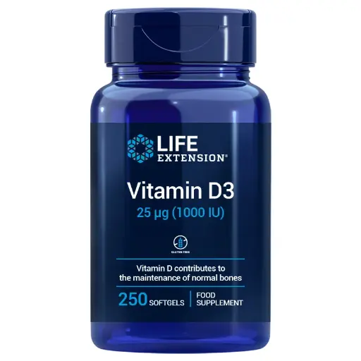 [8719327044674] Vitamin D3 1000 IU (250 softgels)
